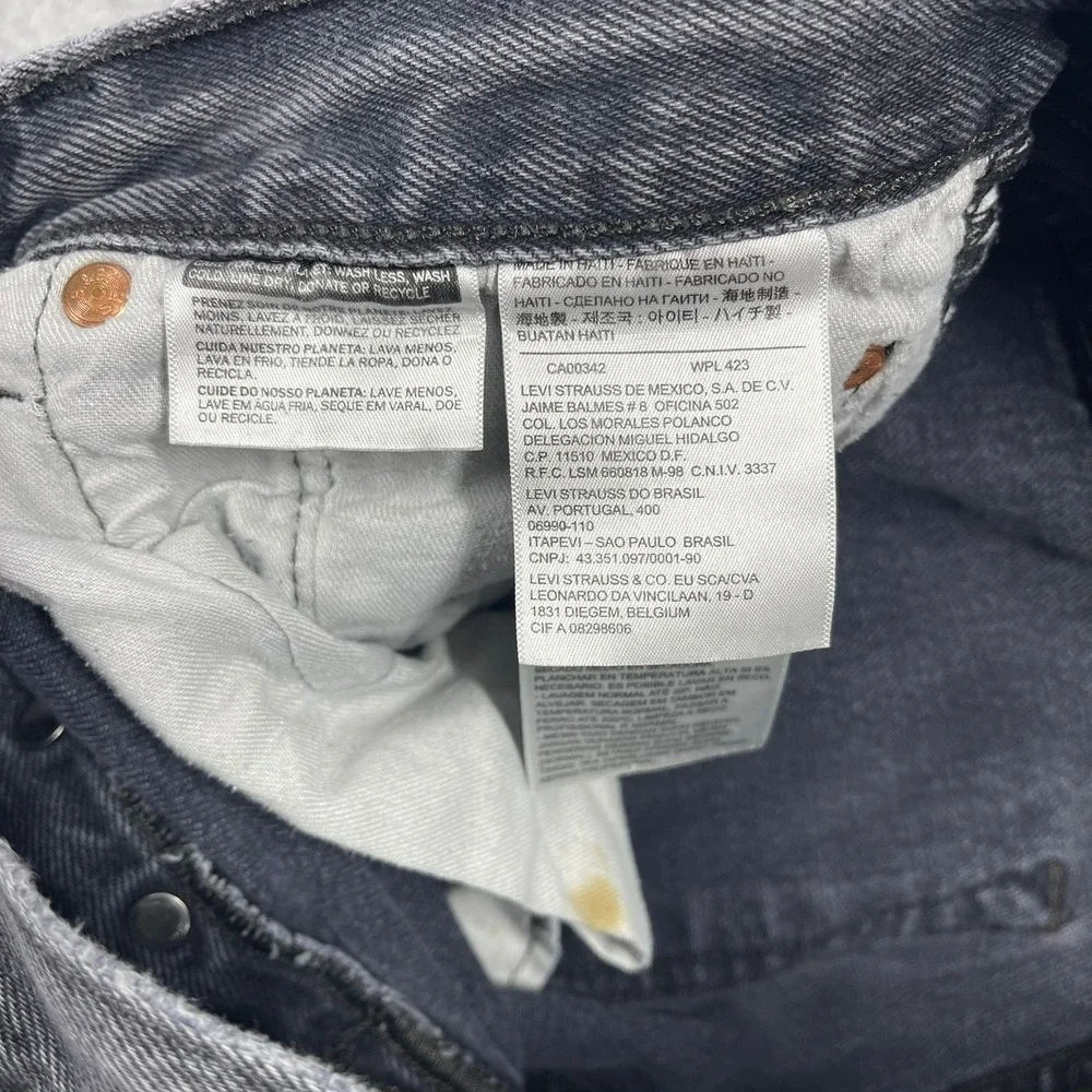 Levi's 501 Original Fit Jeans Mens 31(27)x34(30.5) Black Faded Straight Leg